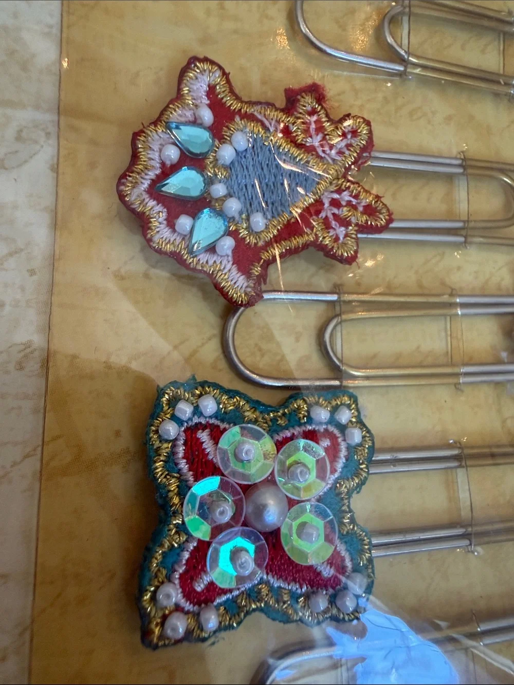 Turquoise and Multicolor Decorative Paper Clips - Pack of 5